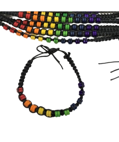 PULSERA CUENTAS BANDERA LGBT Pulsera de hilo ajustable con bandera LGBT