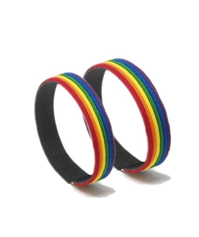 PULSERA DE CUERO NEGRO BANDERA Pulsera de cuero negro con bandera lgbt+