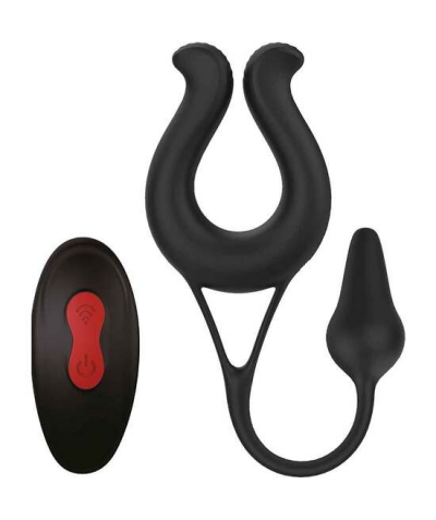 RINGS OF LOVE  W/PLUG Vibrador flexível com controle remoto e plug anal