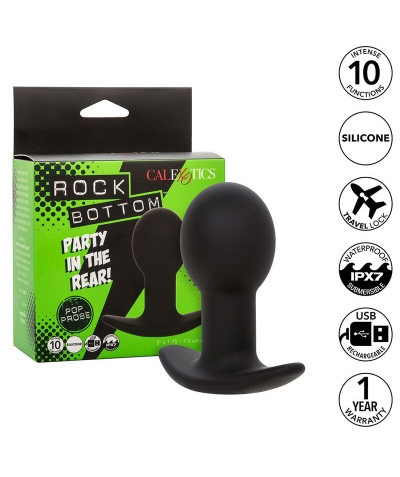 ROCK BOTTOM PLUG ANAL 10 VIBRA Brinquedo erótico de silicone com vibrações personalizáveis.