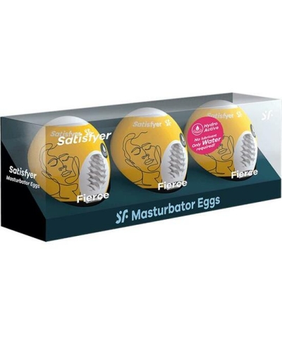 MASTURBATOR EGG SET Kit de 3 huevos masturbadores estriados de la marca satisfyer