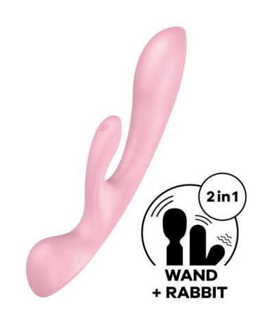 SATISFYER TRIPLE OH! Vibrador tipo conejito con mango plano para usar solo para estimular