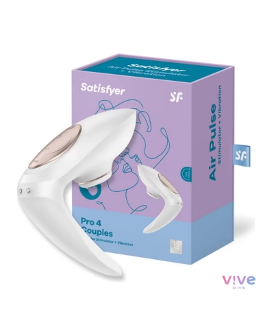 SATISFYER PRO 4 COUPLES 2x1 vibrador y succionador para usarlo en pareja