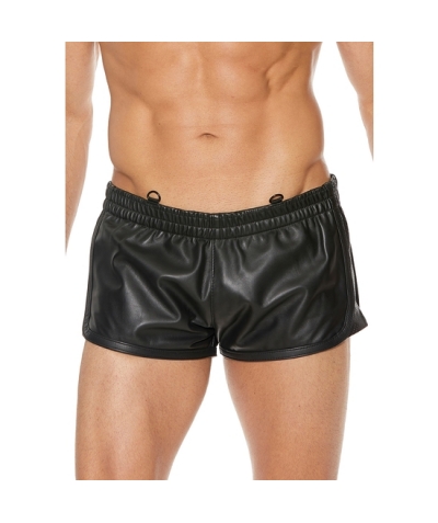 SHORT DE CUERO OUCH Pantaloncini versatili in pelle - nero