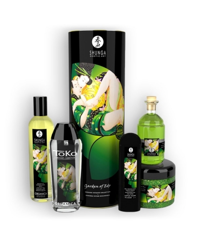 SHUNGA  EROTIC VERDE Conjunto erótico con productos orgánicos y aromáticos