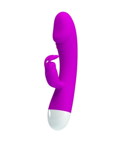 SMART WILL Vibrador de silicona elegante con estimulador clitoriano