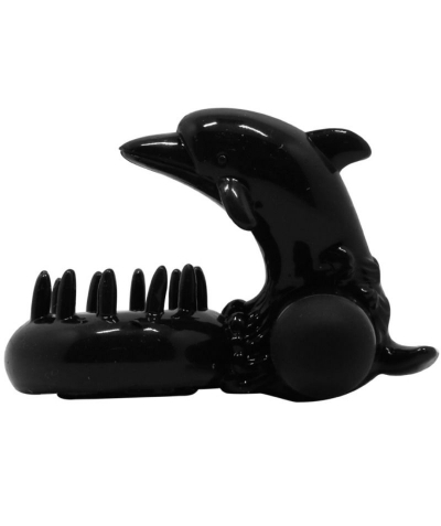 DELFIN BLACK Anillo conejito vibrador para estimulación pareja