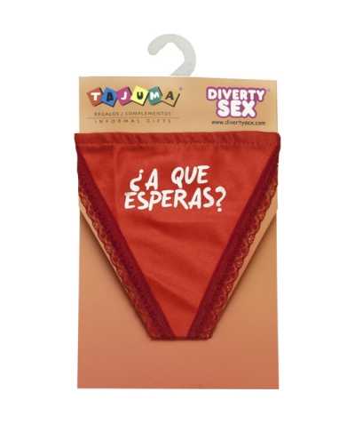 TANGA ROJO CHICA Tanga rojo con frases graciosas, ideal para regalo festivo