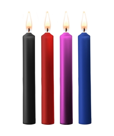 TEASING WAX CANDLES Velas de cera provocantes - parafina - 4-pack - vermelha