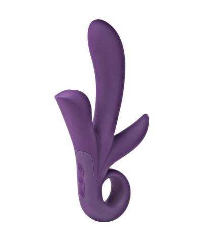 TRINITY TODO EN UNO  Vibrador triple estimulación acuático morado