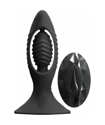 V2 BUTTPLUG BLACK Plug anal con vibración y control a distancia