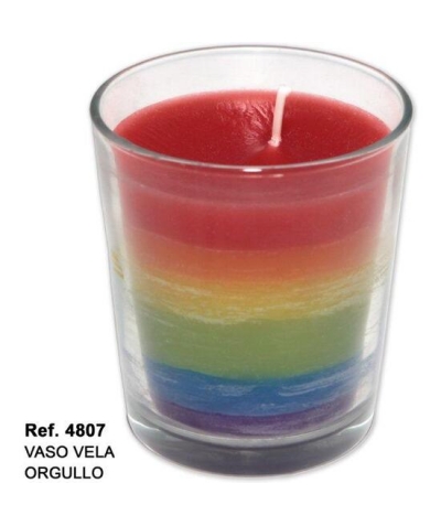 VASO VELA Vaso de vidrio con vela lgtb artesanal