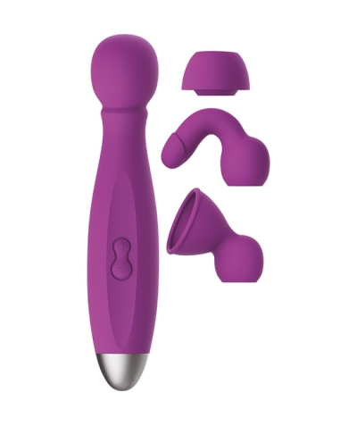 QUEENPIN MORADO Vibrador queenpin con 3 extensiones y silicona