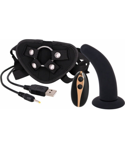 VIBRATION DILDO STRAP-ON 9INCH Arnés con dildo vibrador con mando a distancia