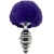 PLUG DE PLAISIR ANAL SPIRAL METAL FLUFFY VIOLET FONCÉ TAILLE