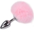 PLUG PRAZER ANAL METAL LISO FLUFFY ROSA TAMANHO L