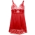 BABYDOLL EN SATIN AVEC DENTELLE ROUGE L/XL nº3