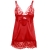 BABYDOLL EN SATIN AVEC DENTELLE ROUGE S/M nº4