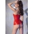 CORSET AND THONG CR-4491 RED nº2