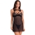 KROLINA LC 90734 CHEMISE + STRING NOIR S/M