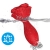 ROSA VIBRADOR & PLUG ANAL PEQUEÑO CONTROL REMOTO ROJO nº