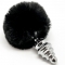 ANAL PLEASURE PLUG ESPIRAL METAL POMPON NEGRO TALLA S