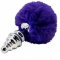 PLUG DE PRAZER ANAL ESPIRAL METAL FLUFFY DARK VIOLETA TAMANH