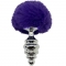 PLUG DE PRAZER ANAL ESPIRAL METAL FLUFFY DARK VIOLET TAMANHO