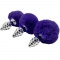 PLUG DE PRAZER ANAL ESPIRAL METAL FLUFFY DARK VIOLET TAMANHO