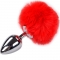 ANAL PLEASURE PLUG LISO METAL POMPON ROJO TALLA L