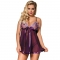 BABYDOLL - CON LACITO Y BRILLANTES LILA L/XL