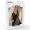 BABYDOLL - NEGRO CON BORDADOS FLORALES BLANCOS L/XL