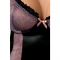 Babydoll erotico in raso nero con pizzo nero