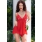 CR-4461 BABYDOLL AND THONG RED nº2