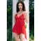 CR-4461 BABYDOLL AND THONG RED nº4