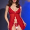 CR 4696 BABYDOLL & STRING SANS ENTREJAMBE ROUGE S/M