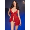 CR 4696 BABYDOLL & STRING SANS ENTREJAMBE ROUGE S/M nº3