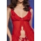 CR 4696 BABYDOLL & STRING SANS ENTREJAMBE ROUGE S/M nº5