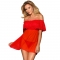 DRESSES -  BABYDOLL CORTO + TANGA ROJO S/M nº1