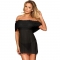 DRESSES - VESTIDO CORTO + TANGA NEGRO L/XL