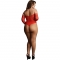 Le desir crotchless rhinestone teddy - rojo