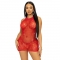 LEG AVENUE MINI VESTIDO RHINESTONE HALTER -ROJO nº10