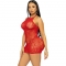 LEG AVENUE MINI VESTIDO RHINESTONE HALTER -ROJO nº3