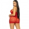 LEG AVENUE MINI VESTIDO RHINESTONE HALTER -ROJO nº4