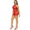 LEG AVENUE MINI VESTIDO RHINESTONE HALTER -ROJO nº8