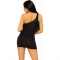 LEG AVENUE MINIVESTIDO ASIMÉTRICO DE SPANDEX - NEGRO/NUDE nº