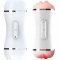 MASTURBADOR VIBRADOR DUPLO VAGINA E BOCA BRANCO nº1