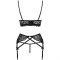 MORIDAM LC 90552 SOUTIEN-GORGE + JARRETIÈRE + CULOTTE NÉGRO