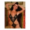 Sensuale body sexy in microtulle con strass incastonati, tag