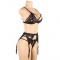 SET - ENSEMBLE TROIS PIÈCES SOUTIEN-GORGE + PORTE-JARRETELLE